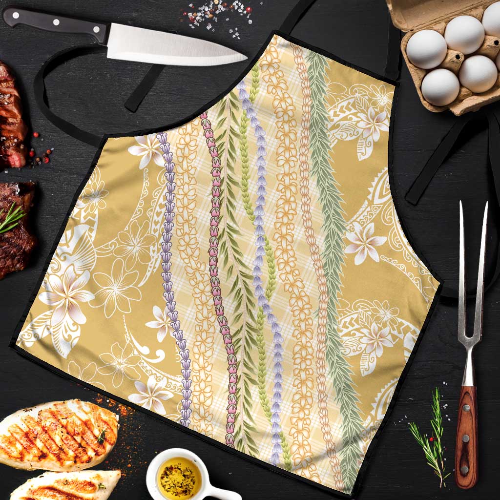 Yellow Palaka Hawaii Leis Apron Hawaiian-plaid Elegant Tropical Vibes - Polynesian Pride