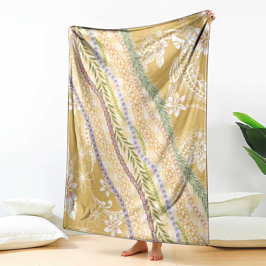 Yellow Palaka Hawaii Leis Blanket Hawaiian-plaid Elegant Tropical Vibes - Polynesian Pride