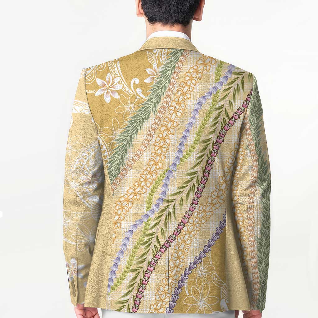 Yellow Palaka Hawaii Leis Blazer Hawaiian-plaid Elegant Tropical Vibes - Polynesian Pride