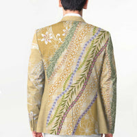Yellow Palaka Hawaii Leis Blazer Hawaiian-plaid Elegant Tropical Vibes - Polynesian Pride