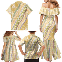 Yellow Palaka Hawaii Leis Family Matching Mermaid Dress and Hawaiian Shirt Hawaiian-plaid Elegant Tropical Vibes LT14 - Polynesian Pride