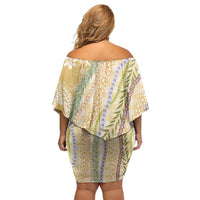 Yellow Palaka Hawaii Leis Family Matching Off Shoulder Short Dress and Hawaiian Shirt Hawaiian-plaid Elegant Tropical Vibes LT14 - Polynesian Pride