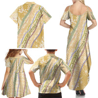 Yellow Palaka Hawaii Leis Family Matching Summer Maxi Dress and Hawaiian Shirt Hawaiian-plaid Elegant Tropical Vibes LT14 - Polynesian Pride