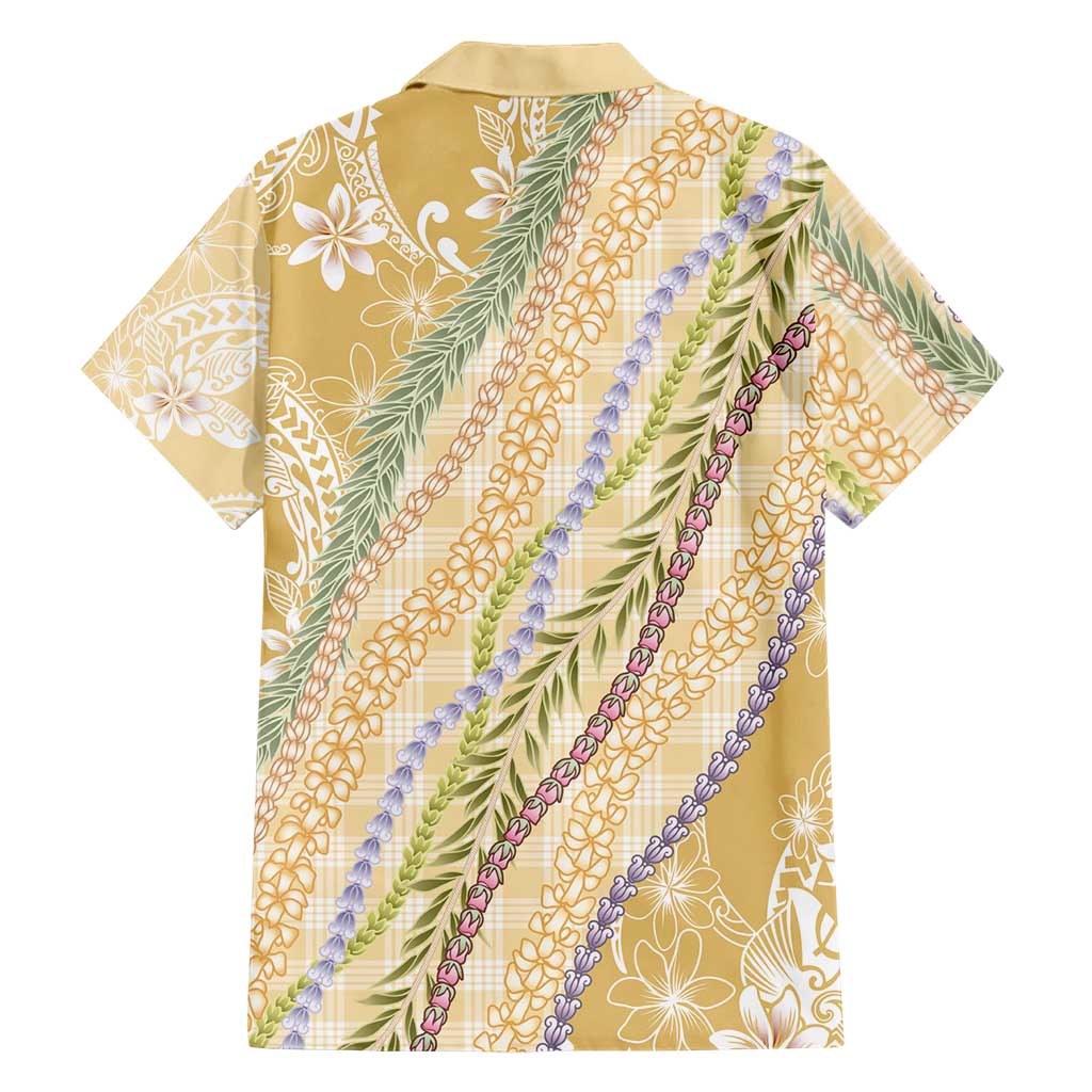 Yellow Palaka Hawaii Leis Family Matching Summer Maxi Dress and Hawaiian Shirt Hawaiian-plaid Elegant Tropical Vibes LT14 - Polynesian Pride