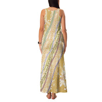 Yellow Palaka Hawaii Leis Family Matching Tank Maxi Dress and Hawaiian Shirt Hawaiian-plaid Elegant Tropical Vibes LT14 - Polynesian Pride