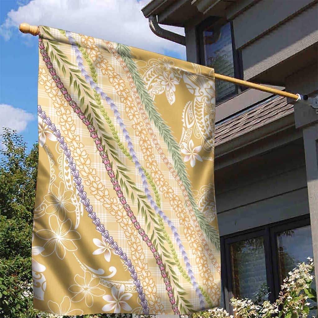 Yellow Palaka Hawaii Leis Garden Flag Hawaiian-plaid Elegant Tropical Vibes LT14 - Polynesian Pride