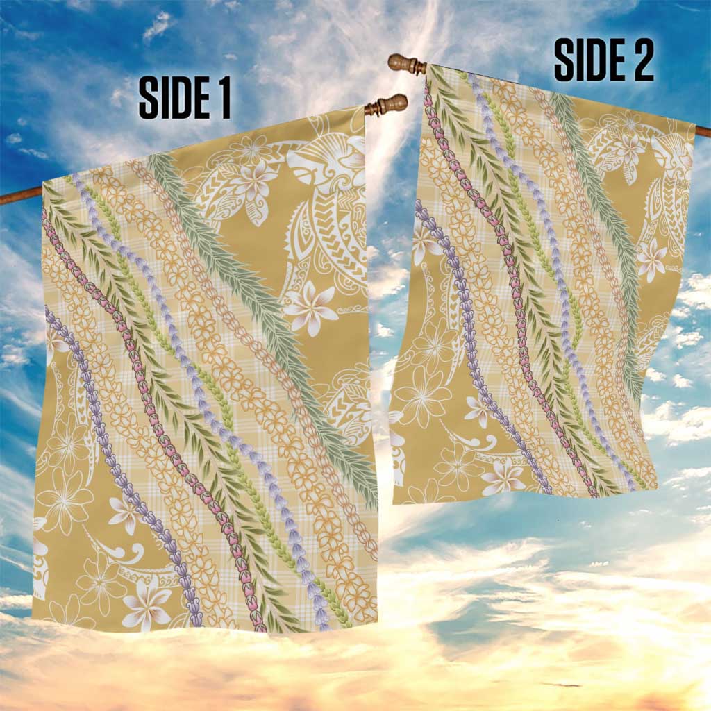 Yellow Palaka Hawaii Leis Garden Flag Hawaiian-plaid Elegant Tropical Vibes LT14 - Polynesian Pride