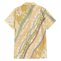 Yellow Palaka Hawaii Leis Hawaiian Shirt Hawaiian-plaid Elegant Tropical Vibes - Polynesian Pride