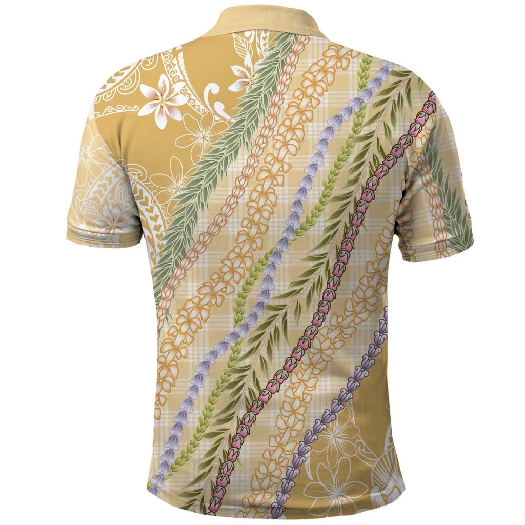 Yellow Palaka Hawaii Leis Polo Shirt Hawaiian-plaid Elegant Tropical Vibes - Polynesian Pride