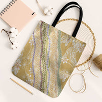 Yellow Palaka Hawaii Leis Tote Bag Hawaiian-plaid Elegant Tropical Vibes - Polynesian Pride
