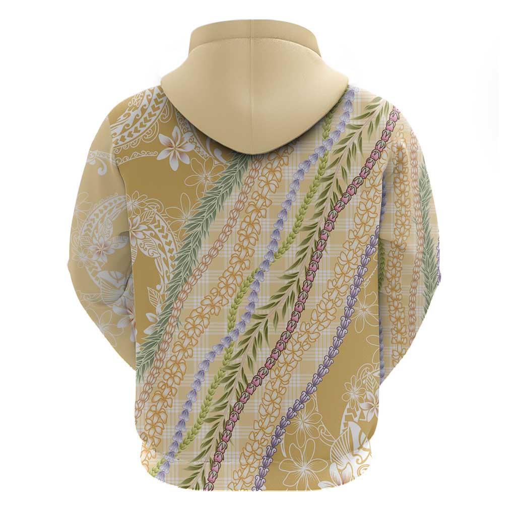 Yellow Palaka Hawaii Leis Zip Hoodie Hawaiian-plaid Elegant Tropical Vibes - Polynesian Pride