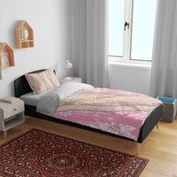 Pink Palaka Hawaii Leis Bedding Set Hawaiian-plaid Elegant Tropical Vibes - Polynesian Pride
