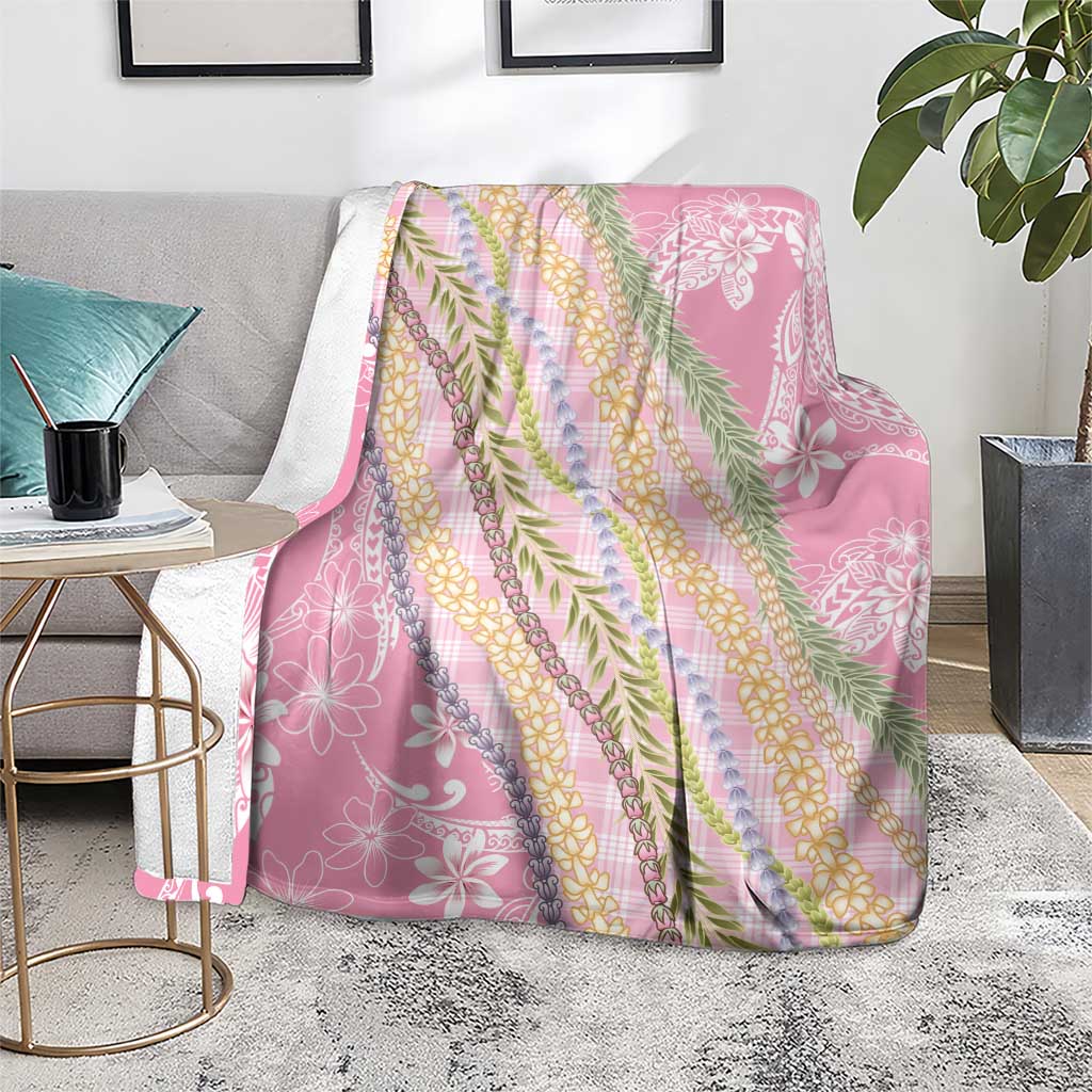 Pink Palaka Hawaii Leis Blanket Hawaiian-plaid Elegant Tropical Vibes - Polynesian Pride