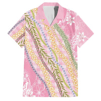 Pink Palaka Hawaii Leis Family Matching Mermaid Dress and Hawaiian Shirt Hawaiian-plaid Elegant Tropical Vibes LT14 Dad's Shirt - Short Sleeve Pink - Polynesian Pride
