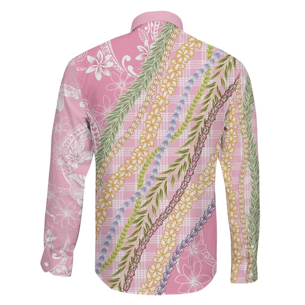 Pink Palaka Hawaii Leis Family Matching Summer Maxi Dress and Hawaiian Shirt Hawaiian-plaid Elegant Tropical Vibes LT14 - Polynesian Pride