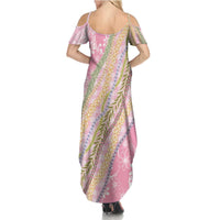 Pink Palaka Hawaii Leis Family Matching Summer Maxi Dress and Hawaiian Shirt Hawaiian-plaid Elegant Tropical Vibes LT14 - Polynesian Pride