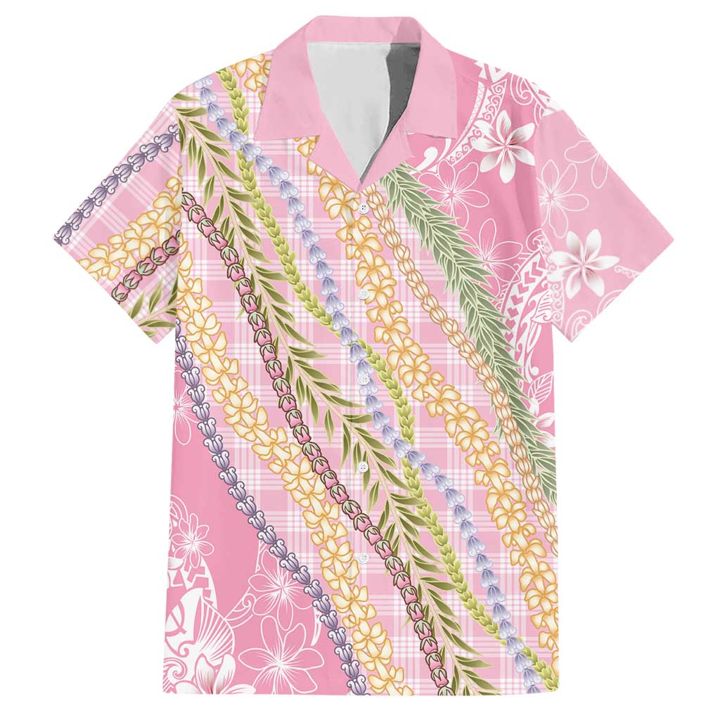 Pink Palaka Hawaii Leis Hawaiian Shirt Hawaiian-plaid Elegant Tropical Vibes - Polynesian Pride