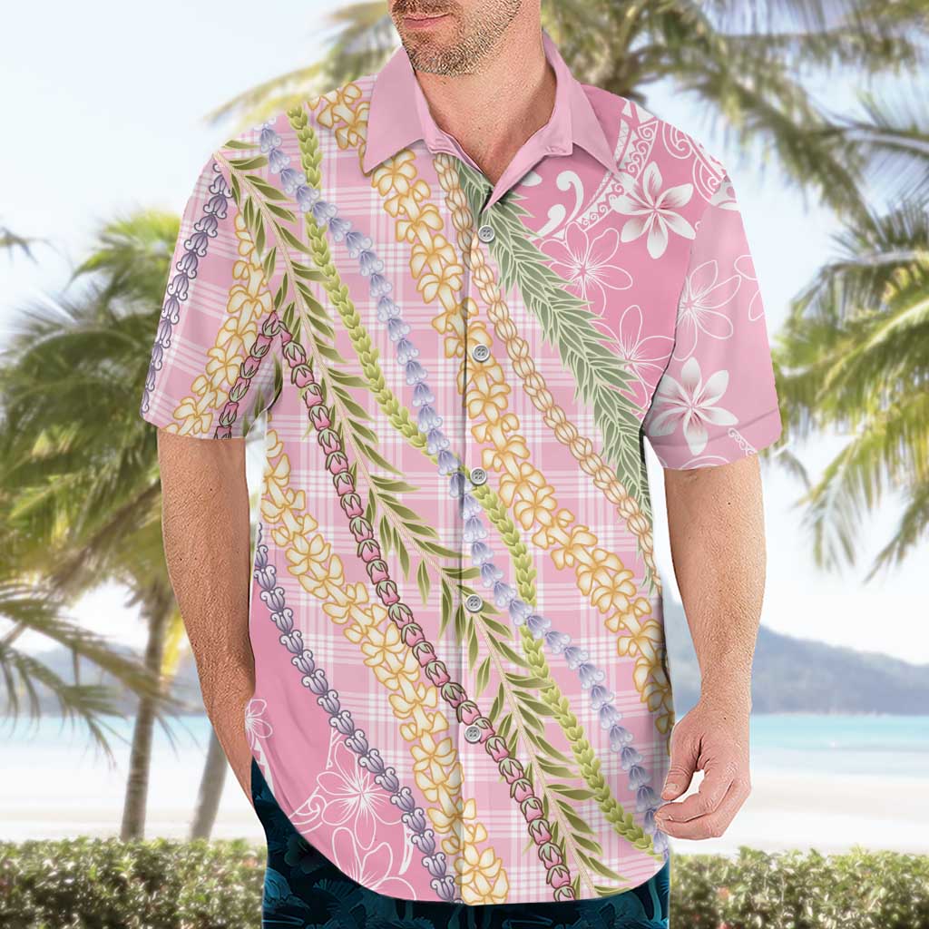 Pink Palaka Hawaii Leis Hawaiian Shirt Hawaiian-plaid Elegant Tropical Vibes - Polynesian Pride