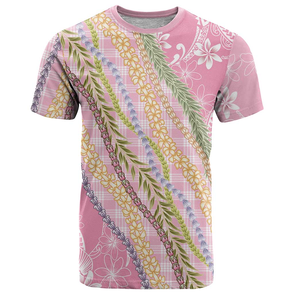 Pink Palaka Hawaii Leis T Shirt Hawaiian-plaid Elegant Tropical Vibes - Polynesian Pride