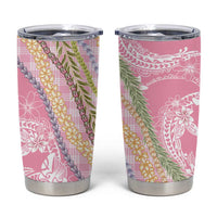 Pink Palaka Hawaii Leis Tumbler Cup Hawaiian-plaid Elegant Tropical Vibes LT14 Pink - Polynesian Pride