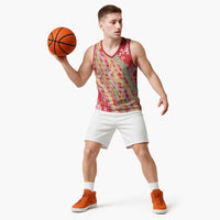 Red Palaka Hawaii Leis Basketball Jersey Hawaiian-plaid Elegant Tropical Vibes - Polynesian Pride