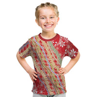 Red Palaka Hawaii Leis Kid T Shirt Hawaiian-plaid Elegant Tropical Vibes - Polynesian Pride