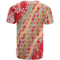 Red Palaka Hawaii Leis T Shirt Hawaiian-plaid Elegant Tropical Vibes - Polynesian Pride