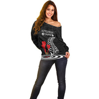 Personalised New Zealand Darts Off Shoulder Sweater Aotearoa Maori Fern Bring It On LT14 - Polynesian Pride