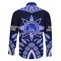 Tonga Tupou College And Queen Salote College Family Matching Off Shoulder Maxi Dress and Hawaiian Shirt Tongan Ngatu Pattern LT14 - Polynesian Pride