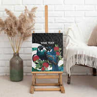 Personalised Valentine's Day New Zealand Canvas Wall Art Tui Bird Couple Kowhaiwhai Mix Pohutukawa LT14 - Polynesian Pride