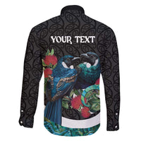 Personalised Valentine's Day New Zealand Family Matching Puletasi and Hawaiian Shirt Tui Bird Couple Kowhaiwhai Mix Pohutukawa LT14 - Polynesian Pride