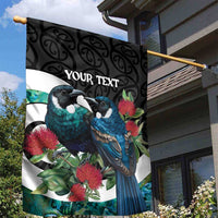 Personalised Valentine's Day New Zealand Garden Flag Tui Bird Couple Kowhaiwhai Mix Pohutukawa LT14 - Polynesian Pride