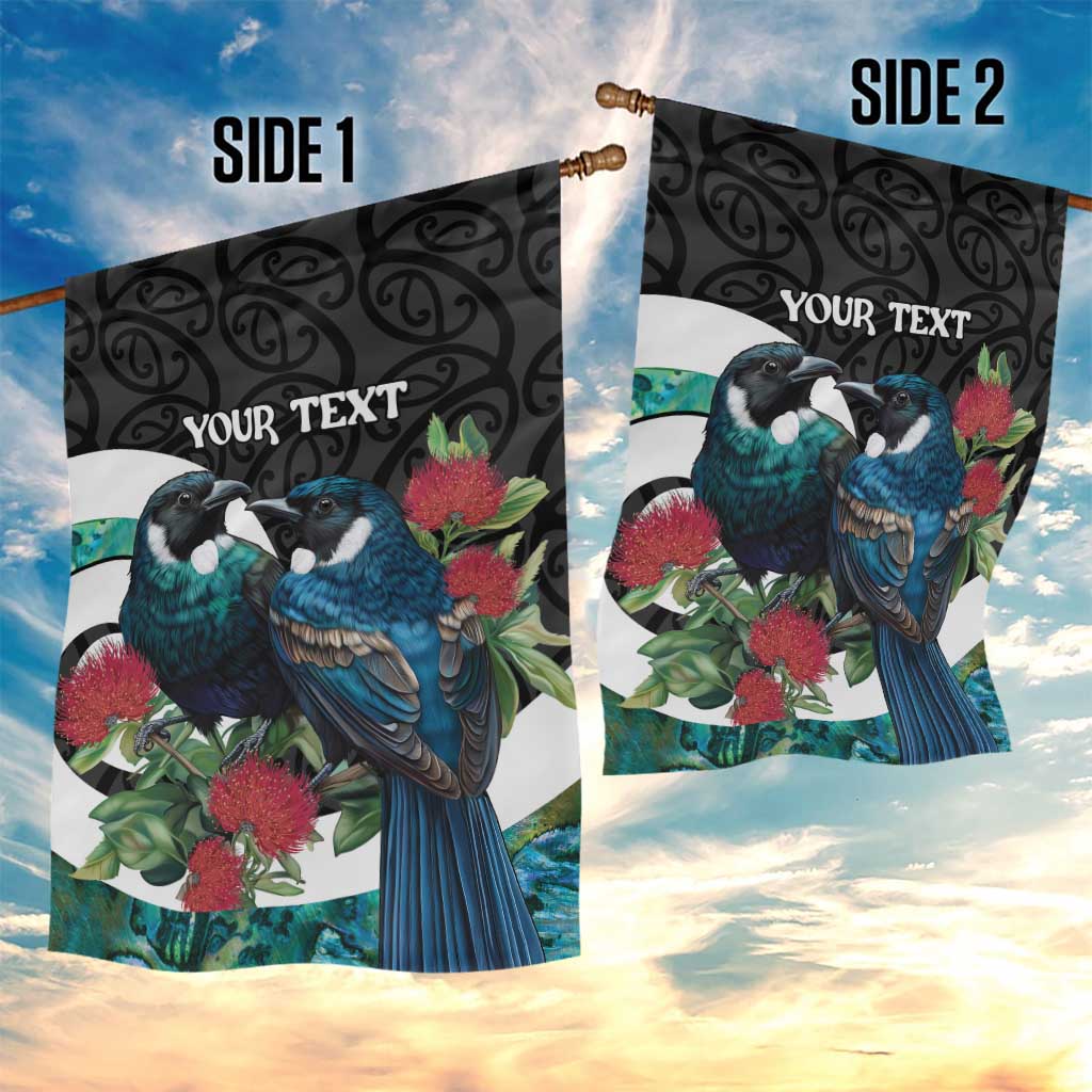Personalised Valentine's Day New Zealand Garden Flag Tui Bird Couple Kowhaiwhai Mix Pohutukawa LT14 - Polynesian Pride