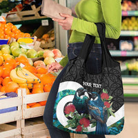 Personalised Valentine's Day New Zealand Grocery Bag Tui Bird Couple Kowhaiwhai Mix Pohutukawa LT14 - Polynesian Pride