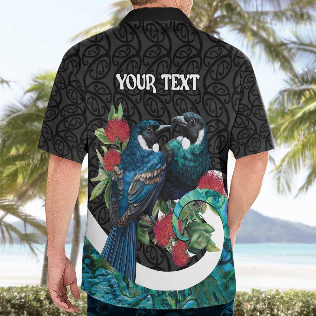 Personalised Valentine's Day New Zealand Hawaiian Shirt Tui Bird Couple Kowhaiwhai Mix Pohutukawa LT14 - Polynesian Pride