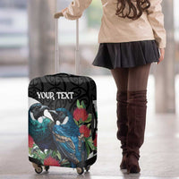 Personalised Valentine's Day New Zealand Luggage Cover Tui Bird Couple Kowhaiwhai Mix Pohutukawa LT14 - Polynesian Pride
