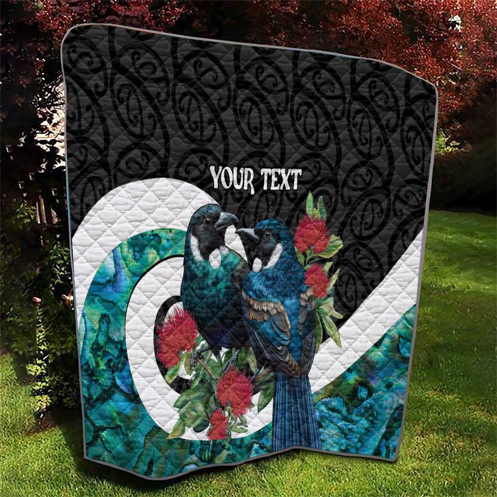 Personalised Valentine's Day New Zealand Quilt Tui Bird Couple Kowhaiwhai Mix Pohutukawa LT14 - Polynesian Pride