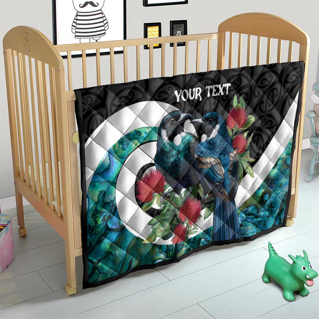 Personalised Valentine's Day New Zealand Quilt Tui Bird Couple Kowhaiwhai Mix Pohutukawa LT14 - Polynesian Pride