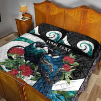 Personalised Valentine's Day New Zealand Quilt Bed Set Tui Bird Couple Kowhaiwhai Mix Pohutukawa LT14 - Polynesian Pride