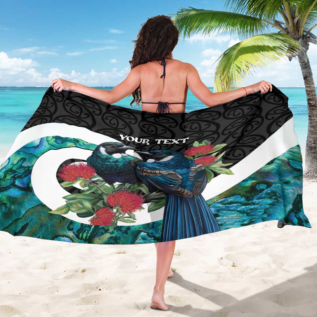 Personalised Valentine's Day New Zealand Sarong Tui Bird Couple Kowhaiwhai Mix Pohutukawa LT14 - Polynesian Pride