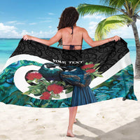 Personalised Valentine's Day New Zealand Sarong Tui Bird Couple Kowhaiwhai Mix Pohutukawa LT14 - Polynesian Pride
