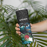 Personalised Valentine's Day New Zealand Skinny Tumbler Tui Bird Couple Kowhaiwhai Mix Pohutukawa LT14 - Polynesian Pride