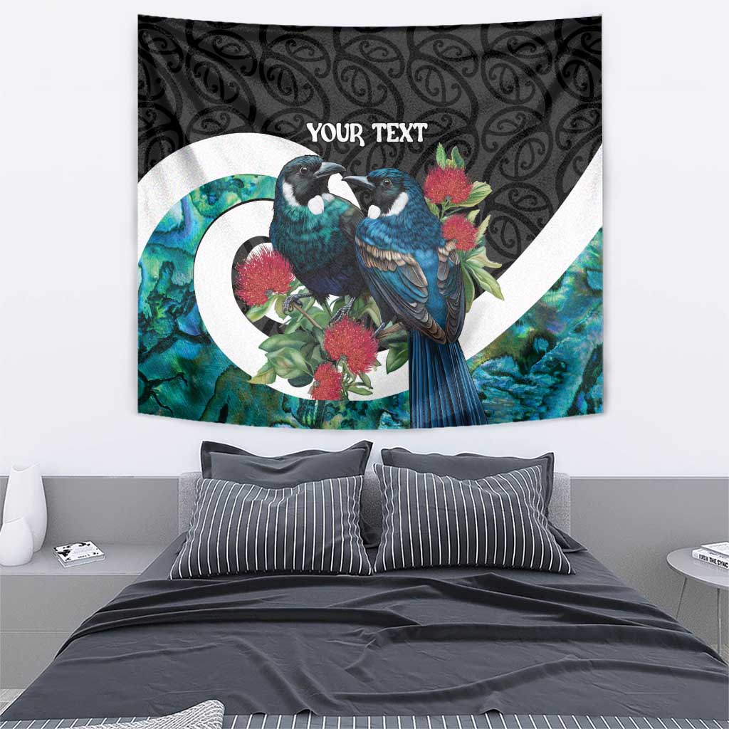 Personalised Valentine's Day New Zealand Tapestry Tui Bird Couple Kowhaiwhai Mix Pohutukawa LT14 - Polynesian Pride
