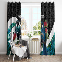 Personalised Valentine's Day New Zealand Window Curtain Tui Bird Couple Kowhaiwhai Mix Pohutukawa LT14 - Polynesian Pride