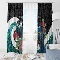 Personalised Valentine's Day New Zealand Window Curtain Tui Bird Couple Kowhaiwhai Mix Pohutukawa LT14 - Polynesian Pride