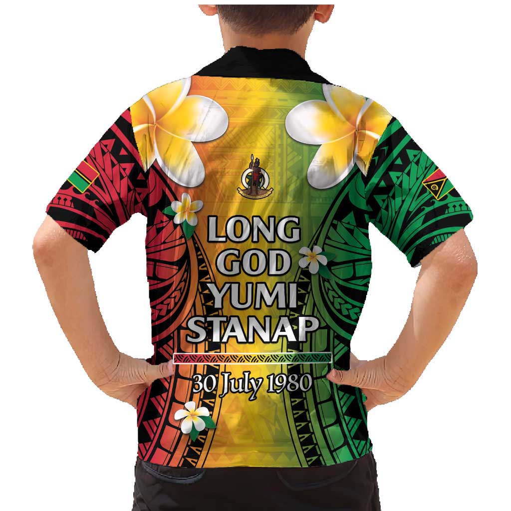 Vanuatu Independence Day Family Matching Mermaid Dress and Hawaiian Shirt Long God Yumi Stanap Happy 45th Anniversary LT14