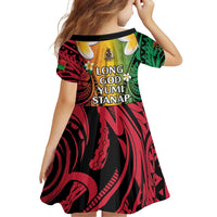 Vanuatu Independence Day Family Matching Off Shoulder Short Dress and Hawaiian Shirt Long God Yumi Stanap Happy 45th Anniversary LT14 - Polynesian Pride