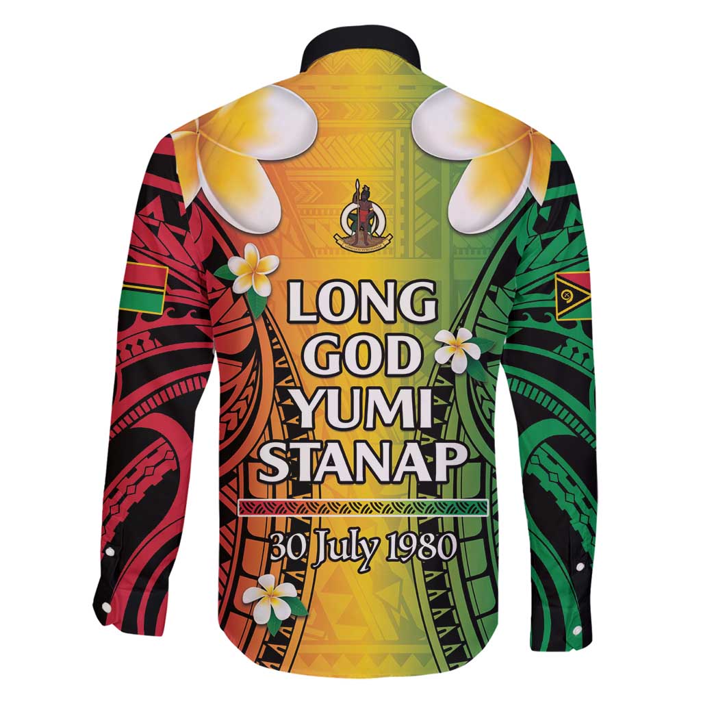 Vanuatu Independence Day Family Matching Off Shoulder Short Dress and Hawaiian Shirt Long God Yumi Stanap Happy 45th Anniversary LT14 - Polynesian Pride