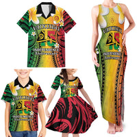 Vanuatu Independence Day Family Matching Tank Maxi Dress and Hawaiian Shirt Long God Yumi Stanap Happy 45th Anniversary LT14 - Polynesian Pride