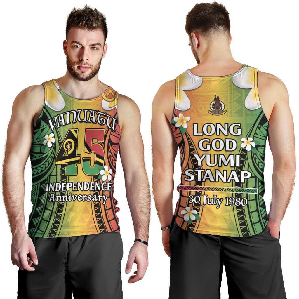 Vanuatu Independence Day Men Tank Top Long God Yumi Stanap Happy 45th Anniversary LT14